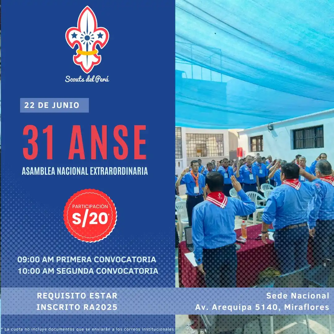 Image from SCOUTS DEL PERÚ ⚜️: XXXI Asamblea Nacional Extraordinaria - 2025 LUGAR: SEDE SCOUT NACION...
