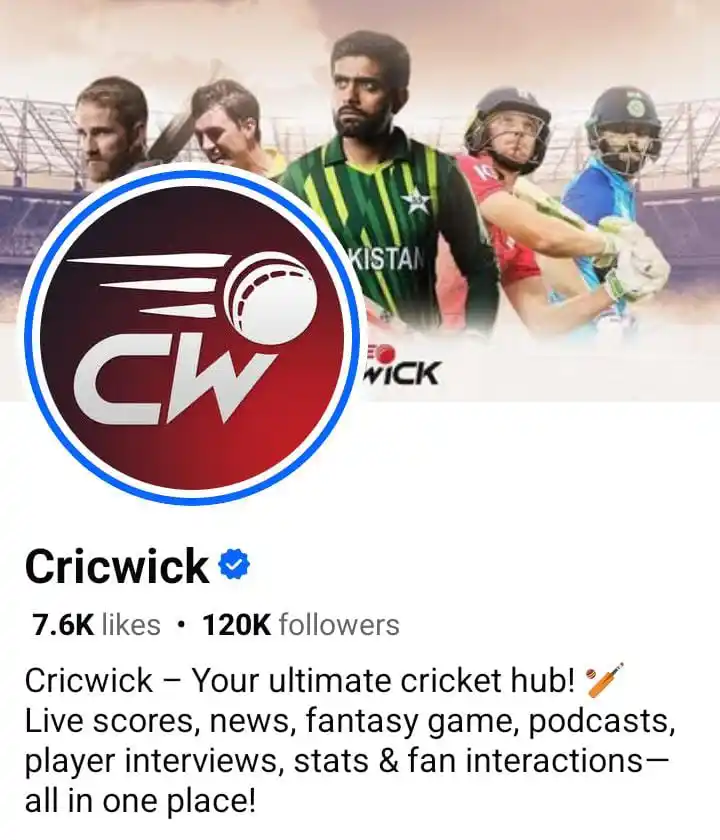 Image from 📺𝗛𝗜𝗚𝗛𝗟𝗜𝗚𝗛𝗧𝗦 𝗧𝗢𝗗𝗔𝗬: *یہ Cricwick والوں کا چینل ہے سب بھائی اس کو فالو کریں 1K کروانے میں م...