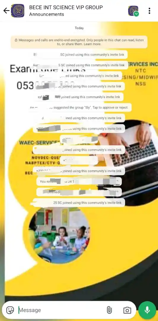 Image from BECE EXAMS AND SCHOOL PLACEMENT_(ExamEdge Links): *your mates are seriously paying,, you are there expecting free papers...
