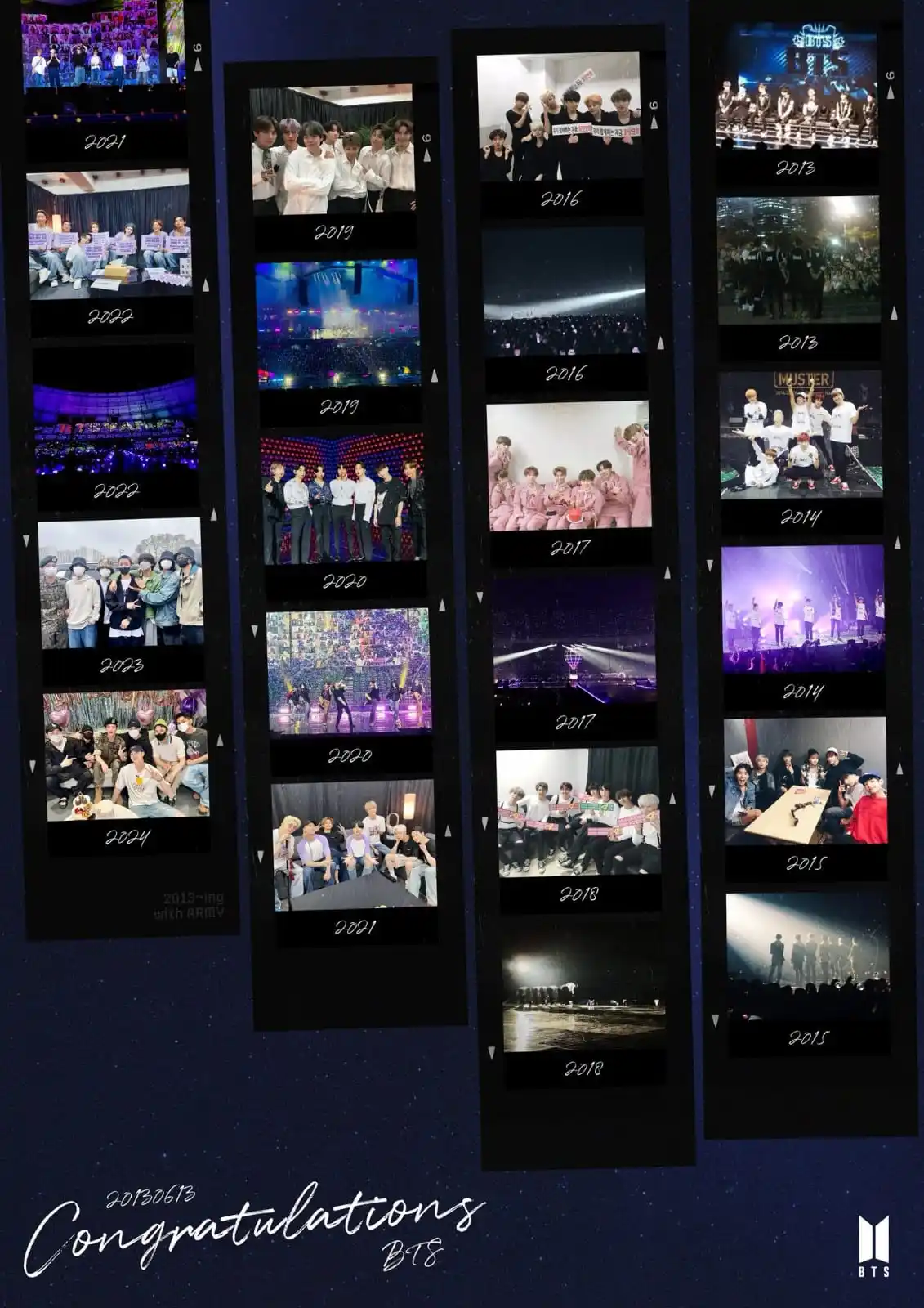 Image from APOBANGPO_BR🇧🇷 (Fanbase News)🗞📑: 🐳| Atualização no weverse BTS FESTA 2025 Uma retrospectiva de 2013...