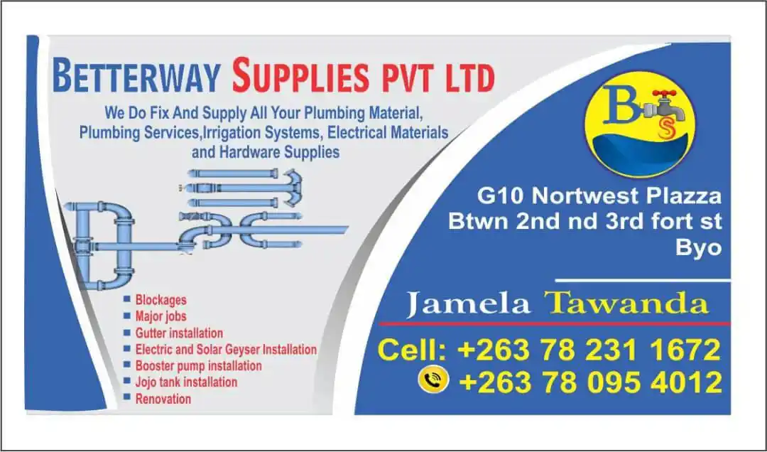 Image from THeGraNDsonZw: BETTERWAY SUPPLIES PVT LTD We Do Fix And Supply All Your Plumbing Mate...