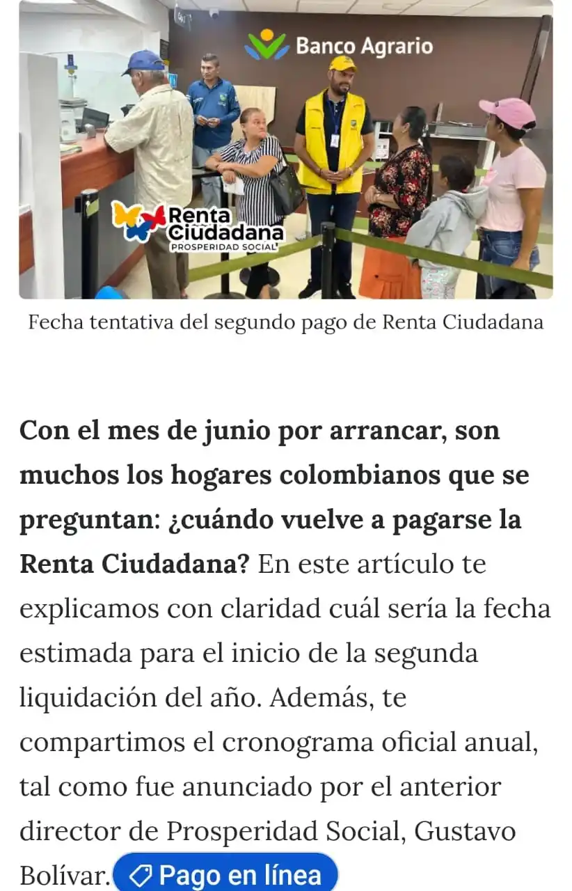 Image from Jey Te Informa: En este mes de Junio esta Programado el 2 ciclo de Renta Ciudadana y D...