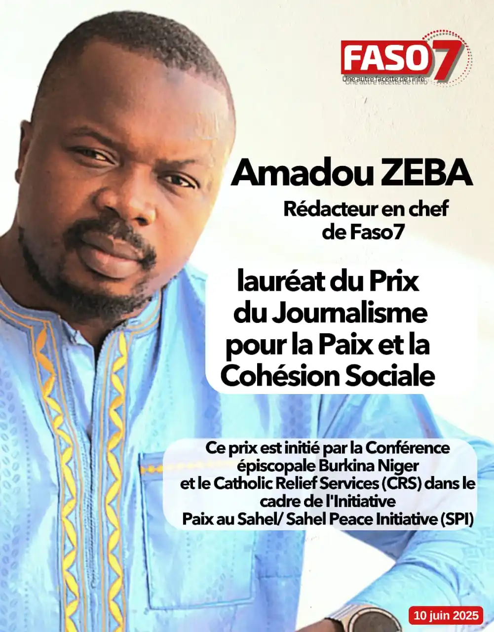 Image from Faso7: *Excellence en journalisme : Un nouveau trophée pour Amadou ZEBA, réda...