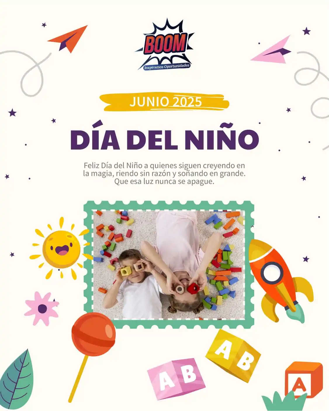 Image from Somos BOOM: 🎉 ¡Feliz Día del Niño! 👧👦💫 Hoy celebramos a los reyes y reinas de...