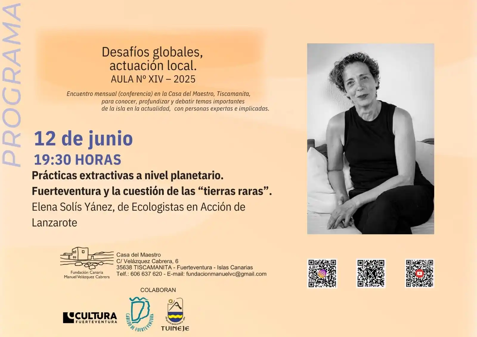 Image from Agenda Cultural Fuerteventura: HOY! Llega la nueva sesión de la Fundación Manuel Velázquez Cabrera: “...