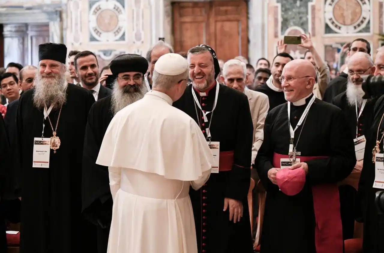 Image from VaticanNewsIT: Il Papa, ricevendo in udienza i partecipanti al Simposio “Nicea e la C...