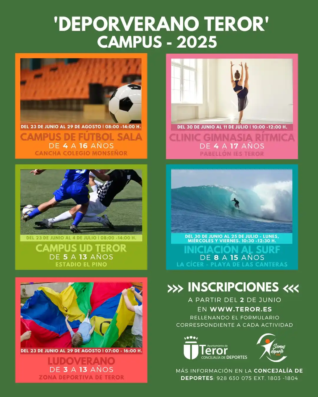Image from VIVIR TEROR: INSCRIPCIONES ABIERTAS DEPORVERANO 2025 🏄🤾🤸 La Concejalía de Deport...