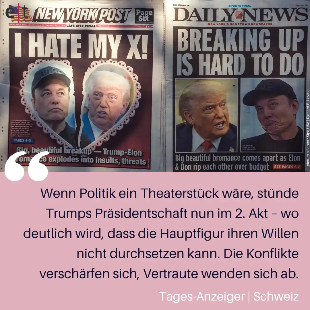 Image from eurotopics Presseschau: Ist die Bromance zerbrochen? Im *Schlagabtausch zwischen dem mächtigs...