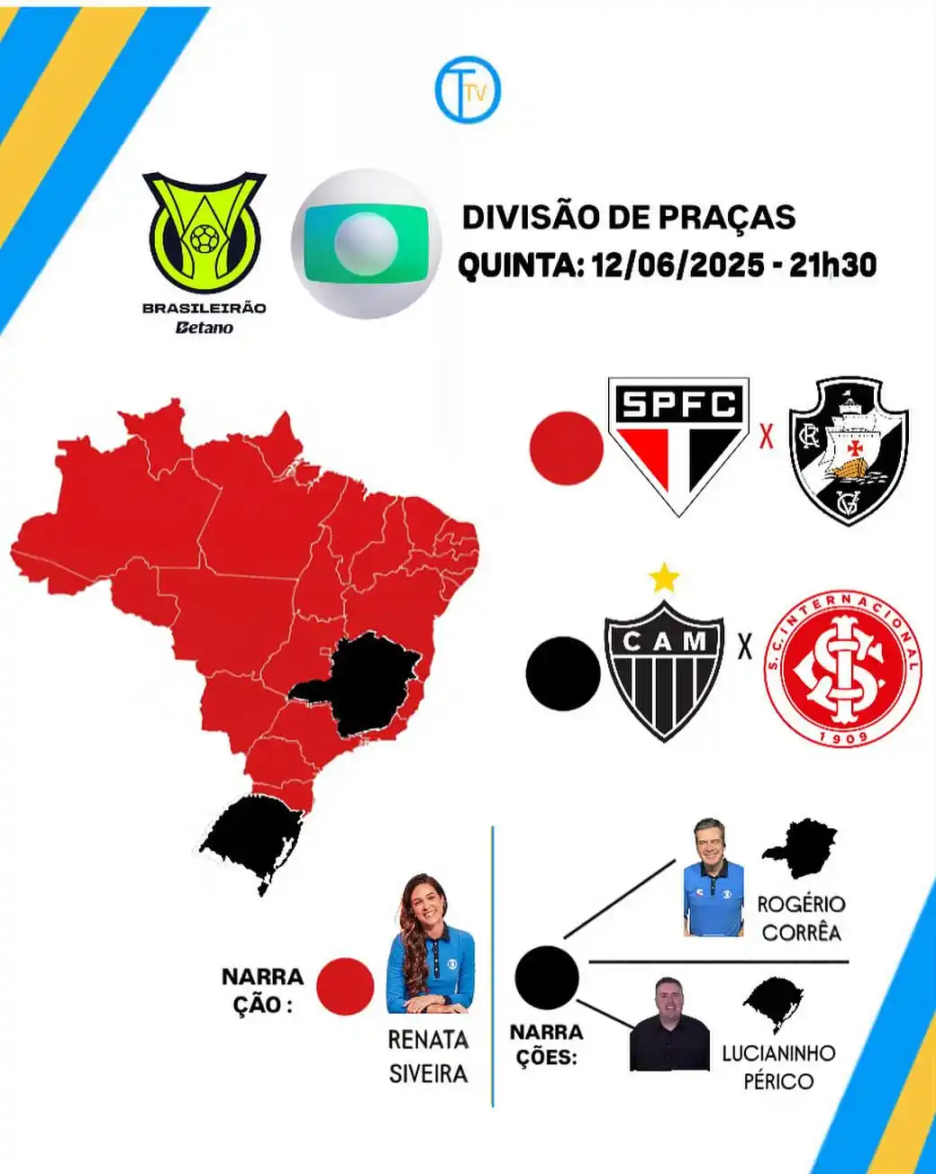 Image from ⚽️Loucos Por Futebol⚽️: 🗓 JOGOS DE QUINTA 🗓  🇧🇷 Vitória 🆚 Cruzeiro 🇧🇷 🕥 19h00 📺 Sport...