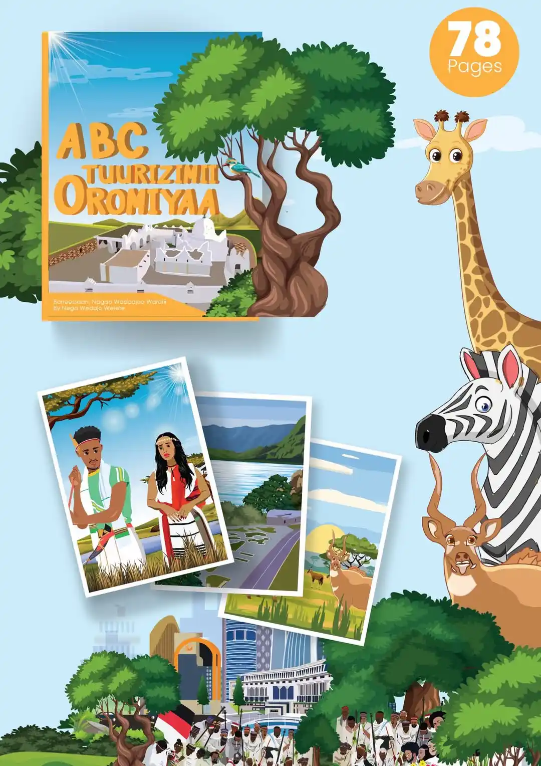 Image from Qubee TV: Kitaabni ABC Tuurizimii Oromiyaafi Itoophiyaa Afaanota 3'n barraa'e ee...