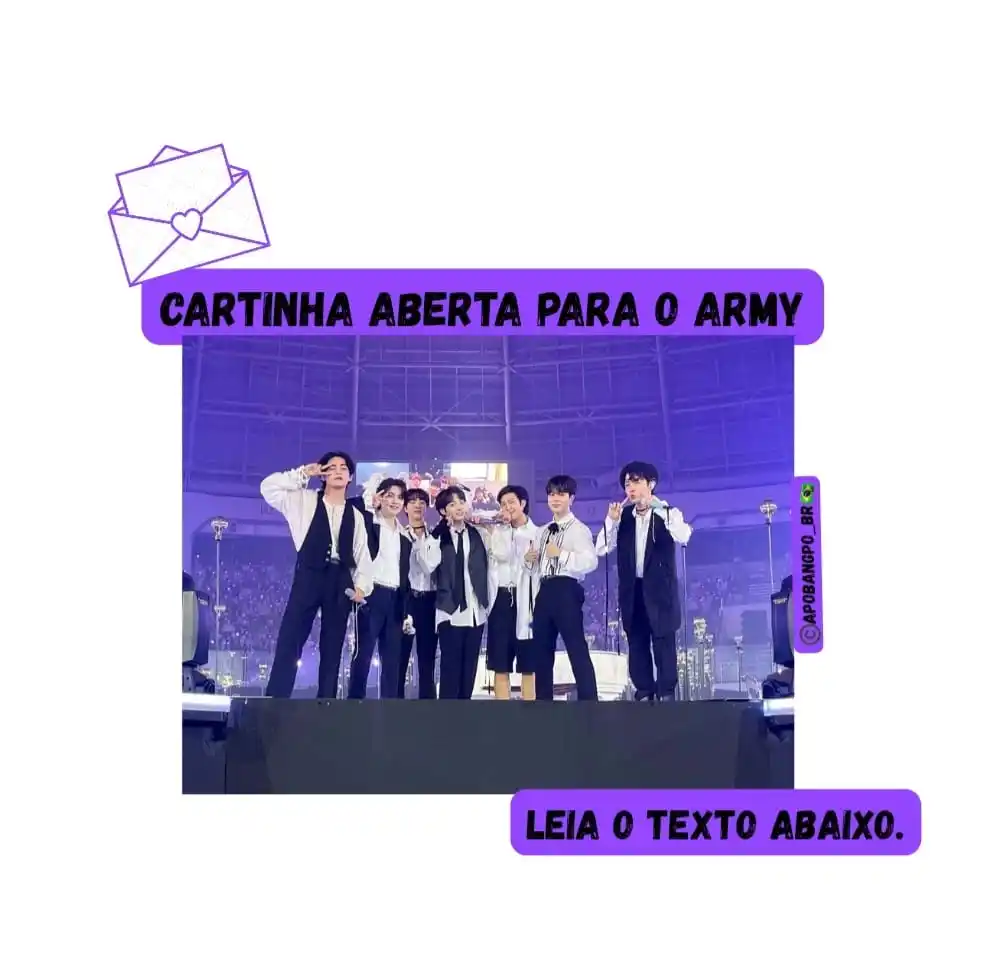 Image from APOBANGPO_BR🇧🇷 (Fanbase News)🗞📑: > *Para o ARMY 💜*! — _Hoje em meio às junções de comemorações de dis...
