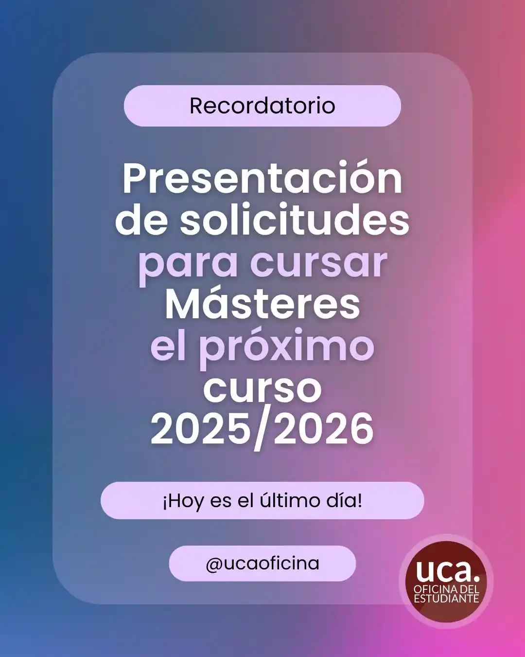 Oficina del Estudiante.  post