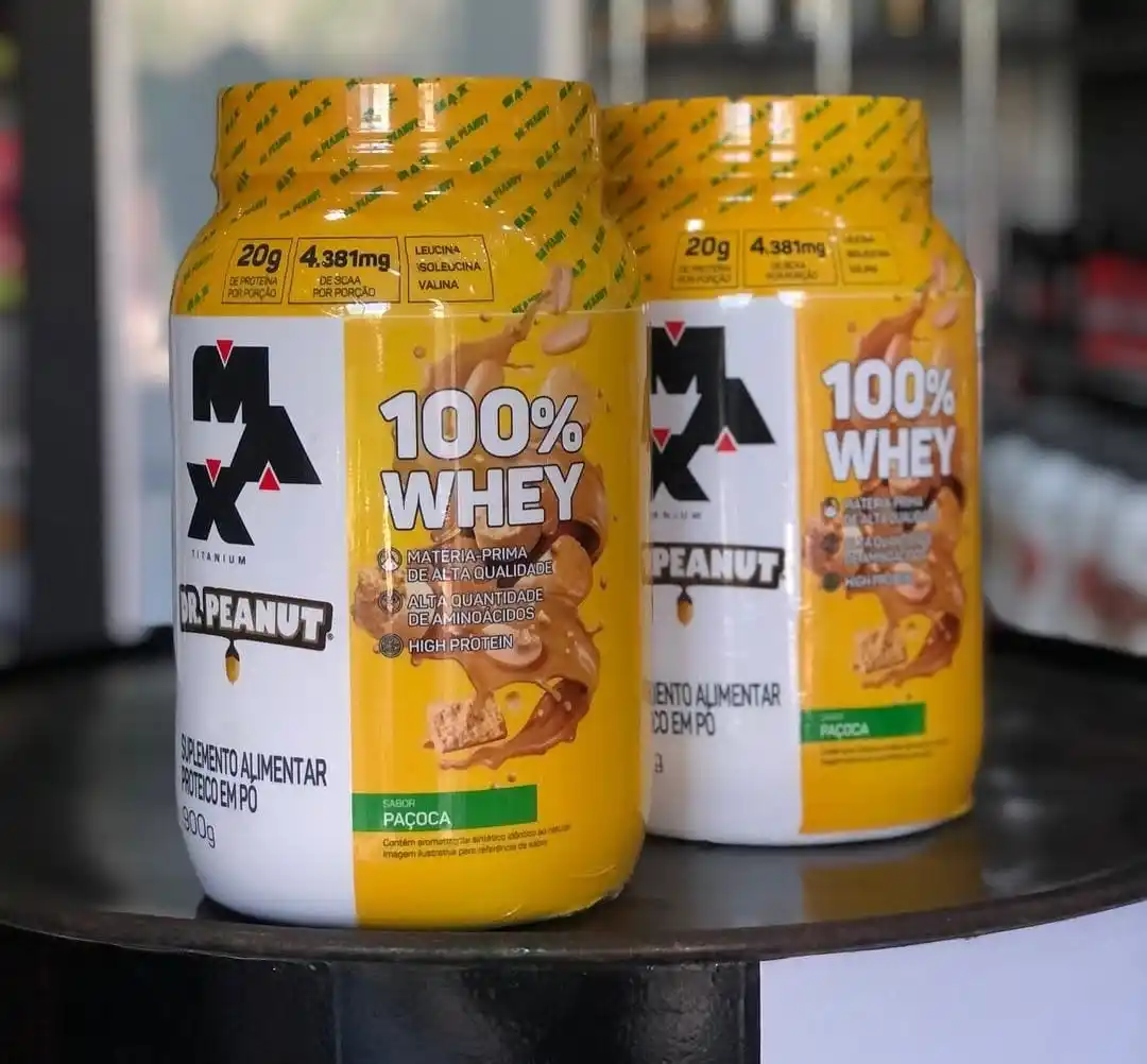 Image from Vizzuali Ofertas: *SE MEIA PAÇOCA É 1 REAL, QNT É PAÇOCA TODA?* *100% Whey Max Titanium...