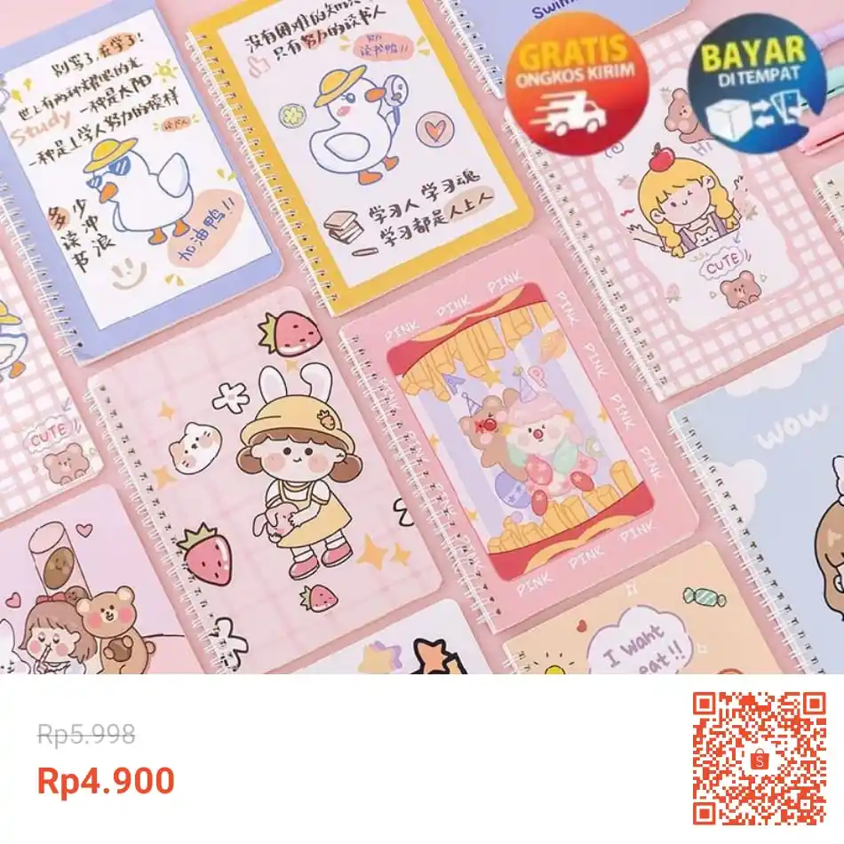 Image from KlikAjaDulu: Temukan KP116 - BUKU TULIS MINI A5 MOTIF KARTUN NOTEBOOKING A5 MINI CA...