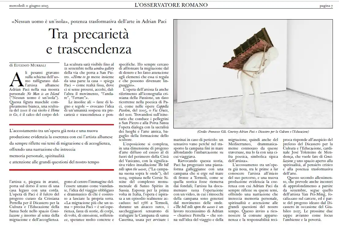 Image from VaticanNewsIT: 🗞️ Un salto tra le pagine de L'Osservatore Romano: 🎨 "No Man is an ...