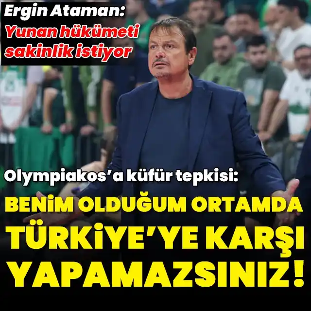 Image from HT Spor: Yunanistan Ligi play-off yarı final ikinci maçında Ergin Ataman'ın çal...