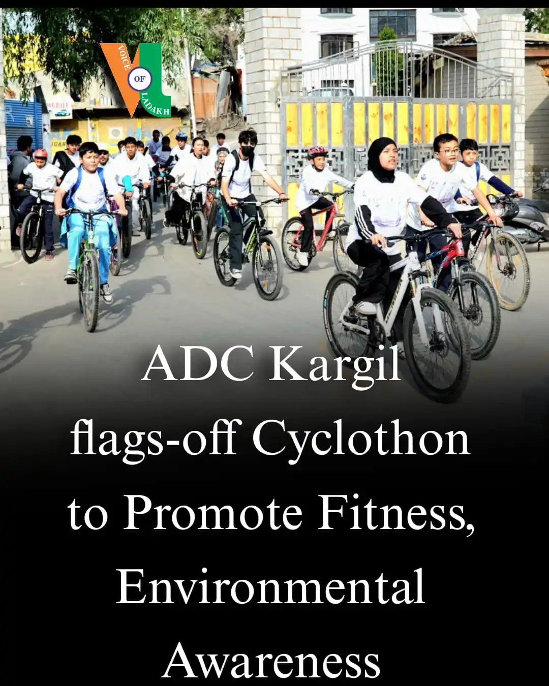 Image from Voice of Ladakh: *ADC Kargil flagged off the 'Cycle for Health, Sustainability' cycloth...