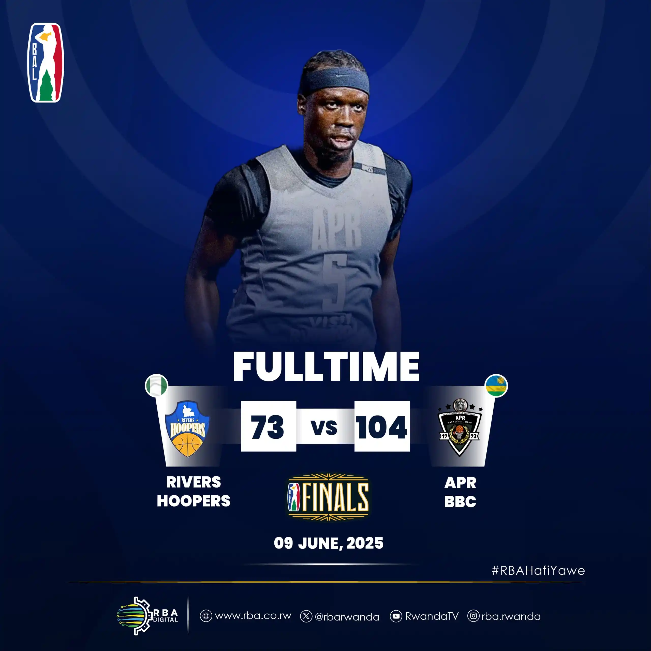 Image from Rwanda Broadcasting Agency (RBA): 🚨AMAKURU AGEZWEHO🚨 APR BBC yatsinze Rivers Hoopers yo muri Nigeria ...