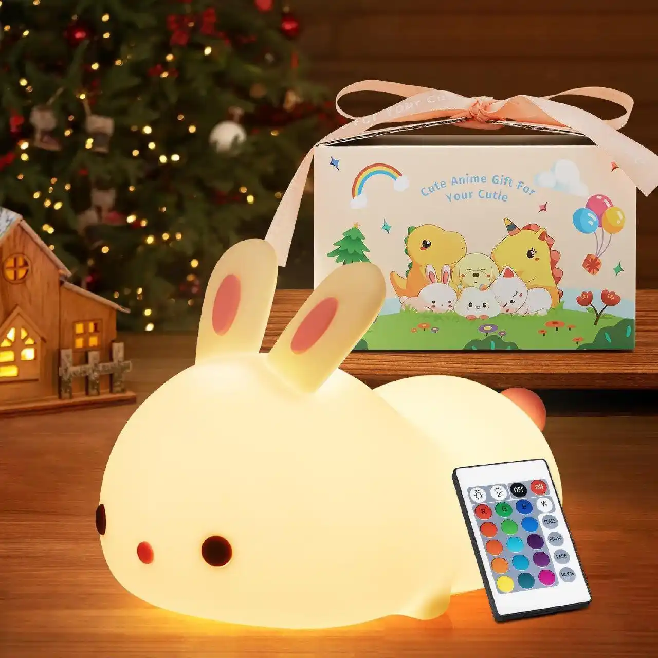 Image from Basketo: Bunny Night Lights For Girls, Cute Rabbit Animal Baby Toddler Nightlig...