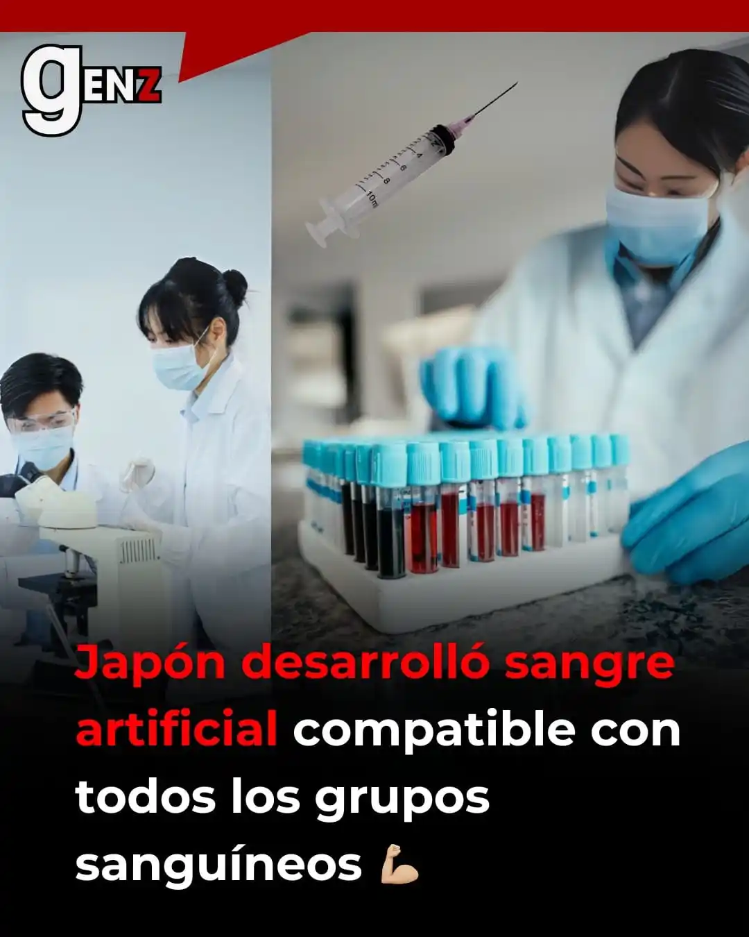 Image from Gen Z noticias: 🧪 Científicos japoneses desarrollaron sangre artificial compatible co...