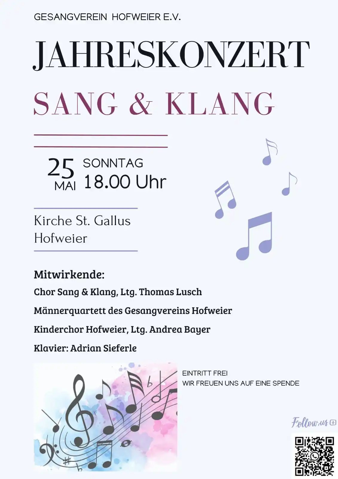 Image from Adrian Sieferle 🎶 Musik: ⛪ Der Gesangverein Hofweier ("Sang & Klang") lädt am nächsten *Sonntag...