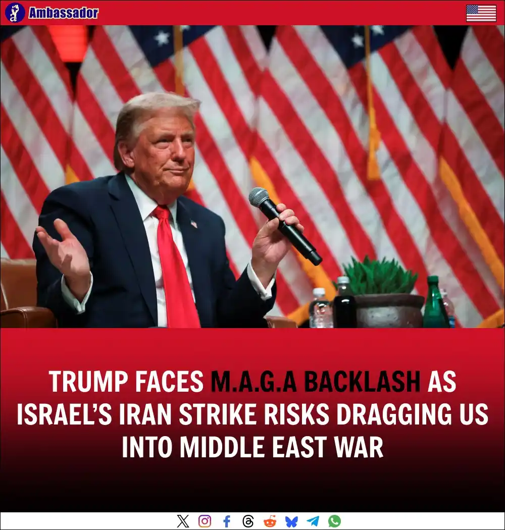Image from Ambassador: Donald Trump’s promise to end foreign wars is under threat after Israe...