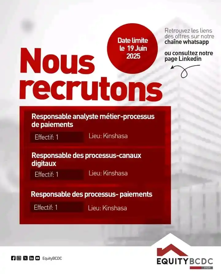 Image from Emplois Carrière: EquityBCDC recrute Poste : Senior Manager-Analyste en innovation des ...
