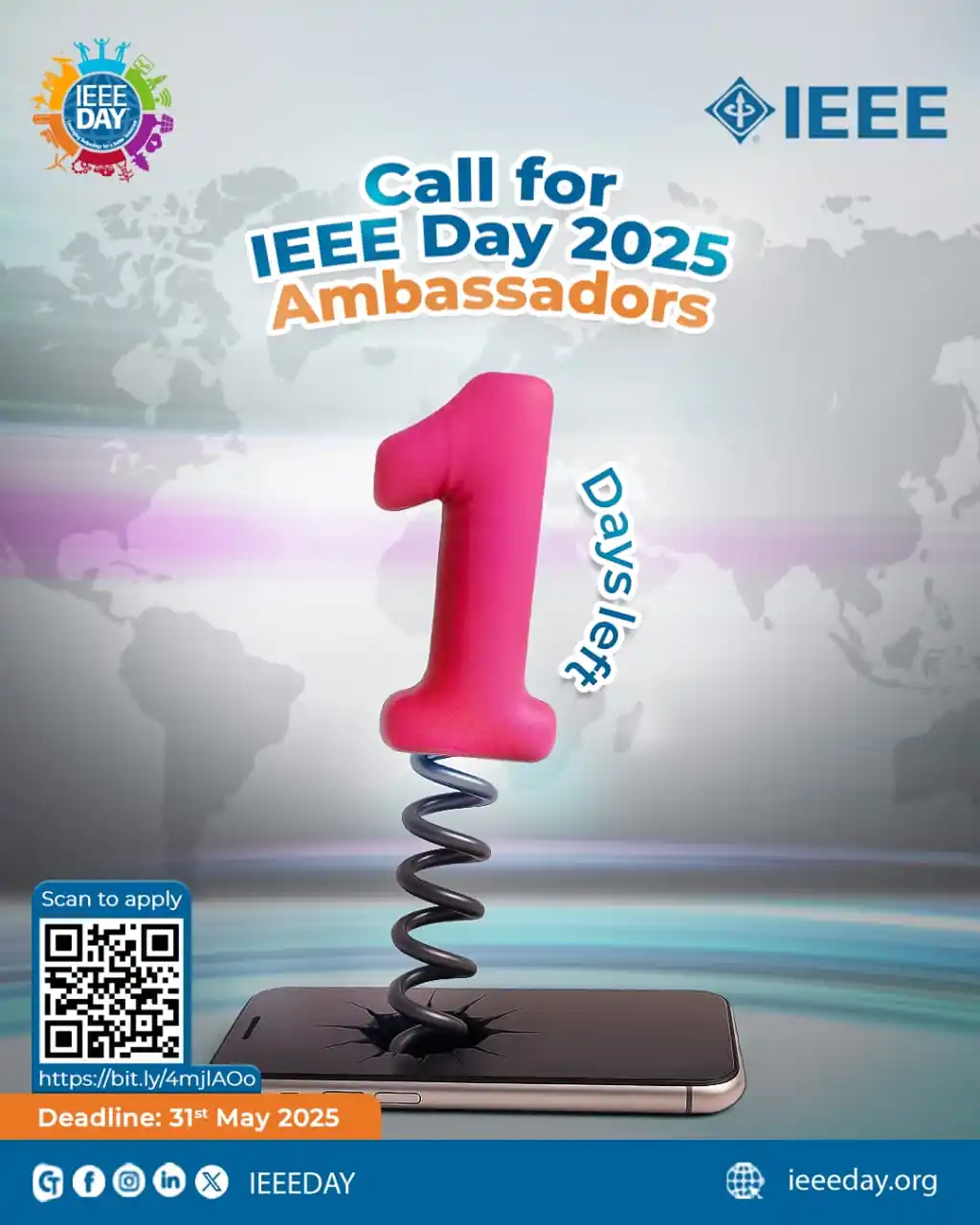 Image from IEEE Day: 📣 Hurry up, just 1 days left, Calling all IEEE members and volunteers...