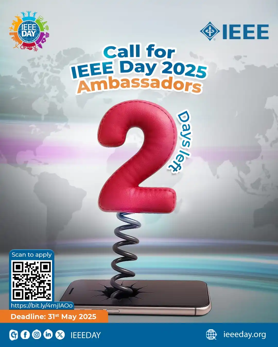 Image from IEEE Day: 📣 Hurry up, just 2 days left, Calling all IEEE members and volunteers...