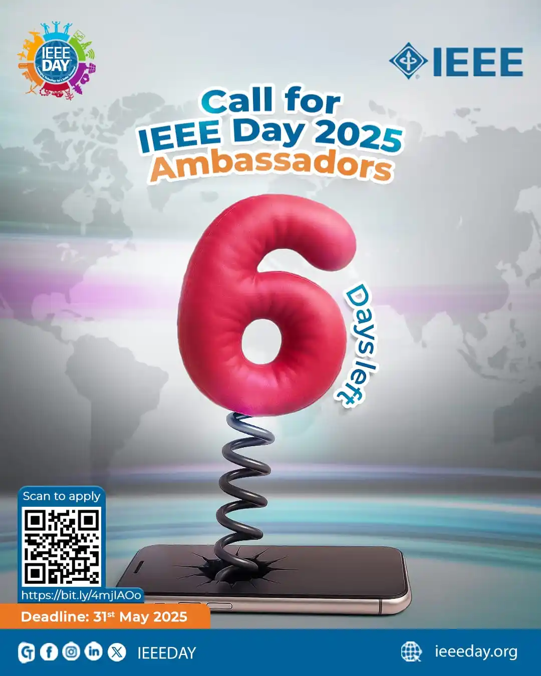 Image from IEEE Day: 📣 Hurry up, just 6 days left, Calling all IEEE members and volunteers...