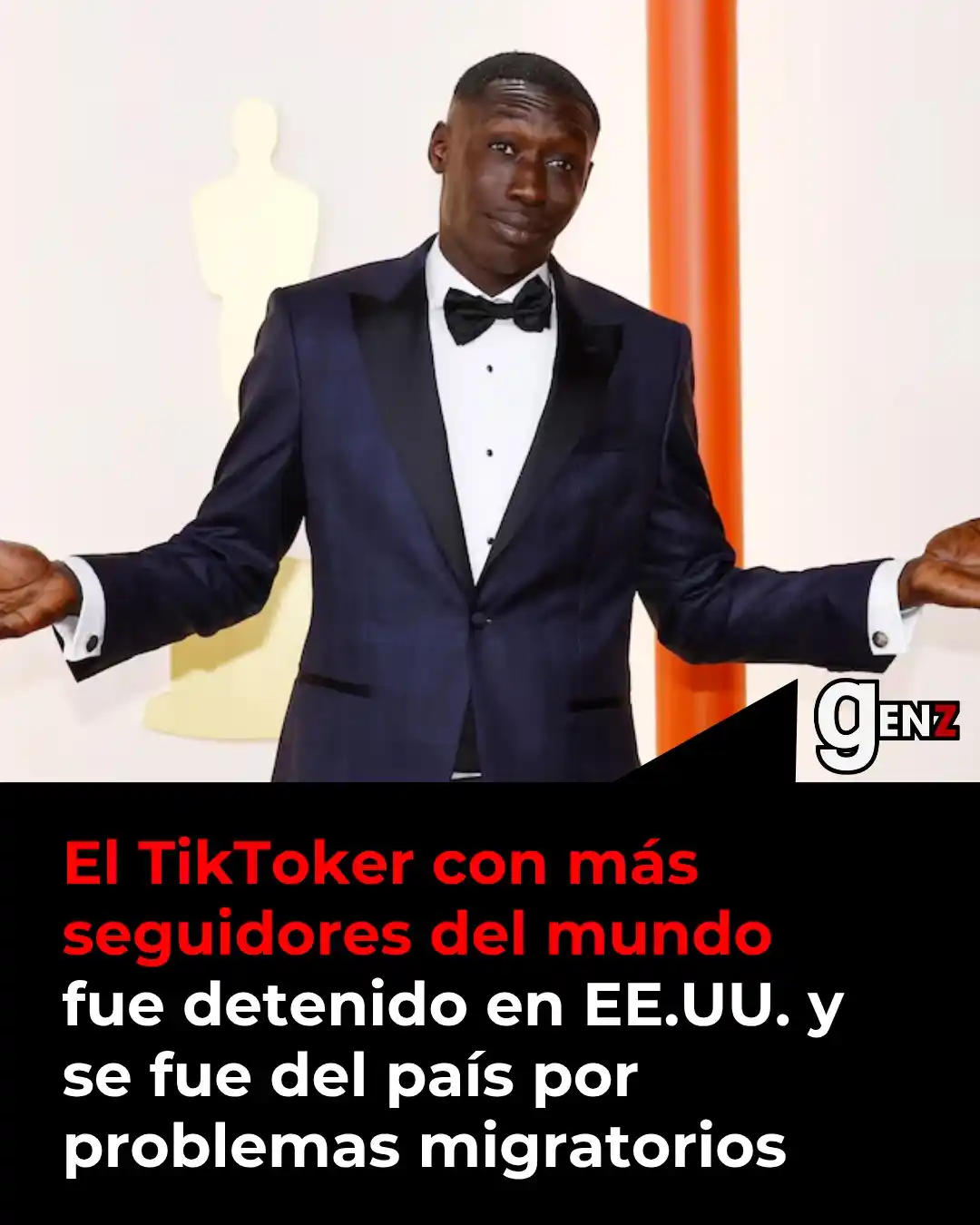 Image from Gen Z noticias: 📅 Khaby Lame, el tiktoker más seguido del mundo (162 M), fue detenido...