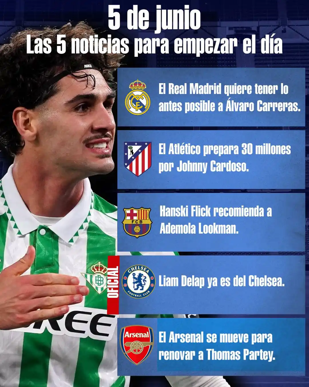 Image from Fichajes.com: 👉 ☀ *Las noticias para arrancar el día* 🔥 Liam Delap se convierte e...