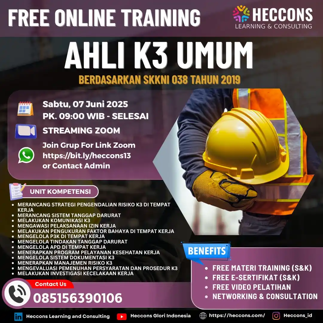 Image from Heccons Training Online Channel: 💻LINK ZOOM FREE ONLINE TRAINING💻 Selamat pagi partners. Berikut lin...