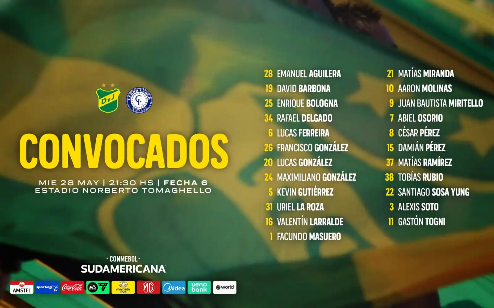 Image from Defensa y Justicia: 📝 Los convocados por Tobías Kohan para el partido de Copa Sudamerican...