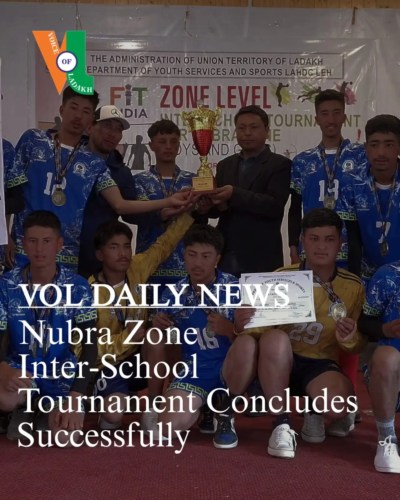 Image from Voice of Ladakh: *Nubra Inter-School Tournament concluded successfully on June 1st. GHS...