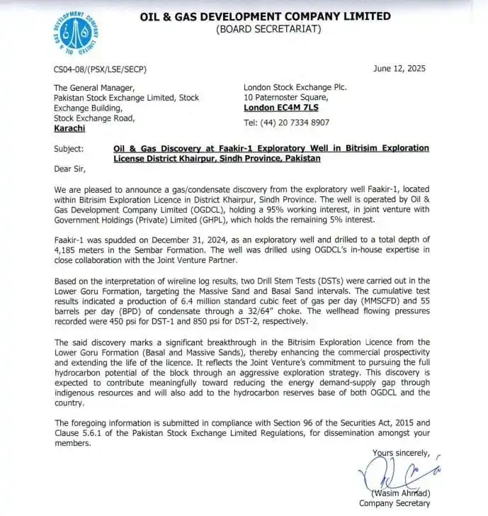 Image from Pakistan Share Market Updates: *_OGDC_* Oil & Gas Development Company Limited Oil and Gas Discovery ...