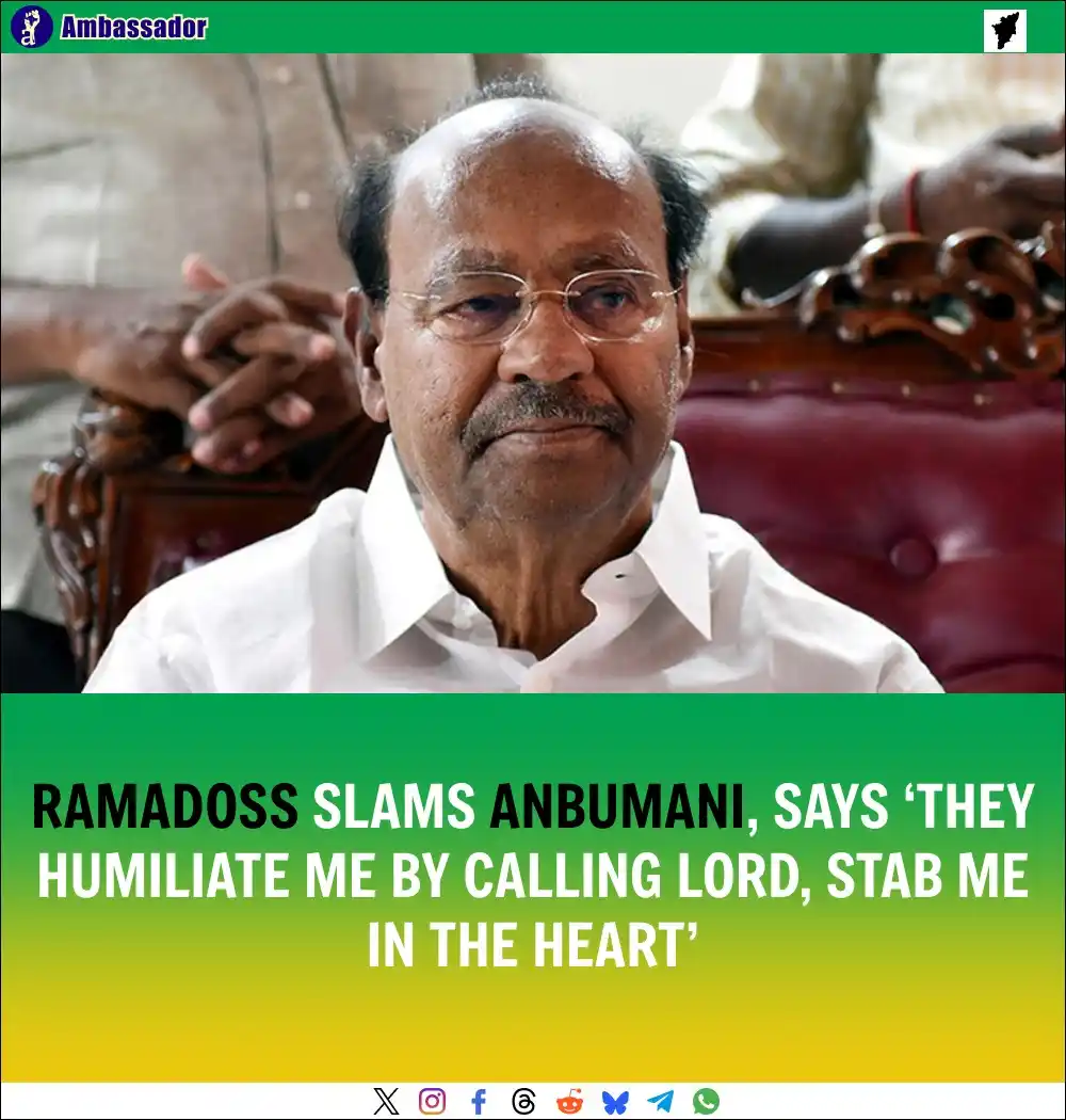Image from Ambassador: PMK founder Ramadoss accused Anbumani of rejecting peace talks and sid...