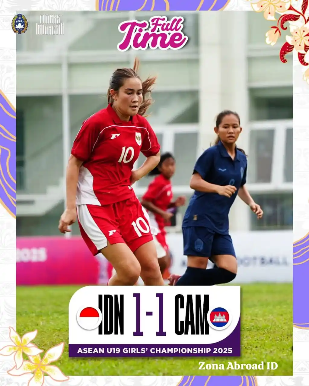 Image from ZONA ABROAD ID 🇮🇩: Poin pertama untuk Timnas Indonesia Putri U-19 🤝 ‣ <a class="text-b...