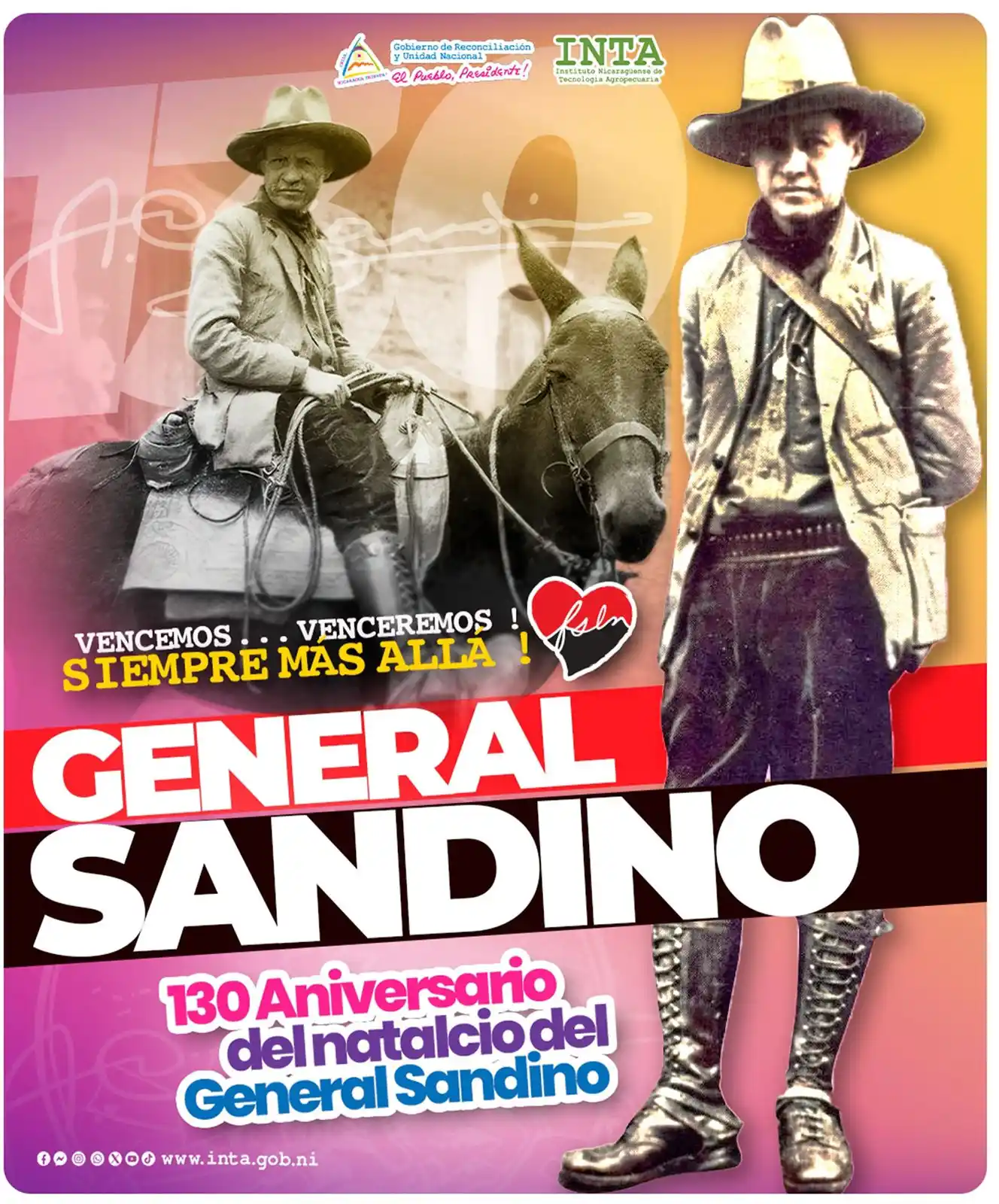 Image from Instituto Nicaragüense de Tecnología Agropecuaria - INTA Nicaragua: *SANDINO, LUZ, VIDA Y VERDAD* 🔴⚫✊ *18 de Mayo | Hoy rendimos homenaj...
