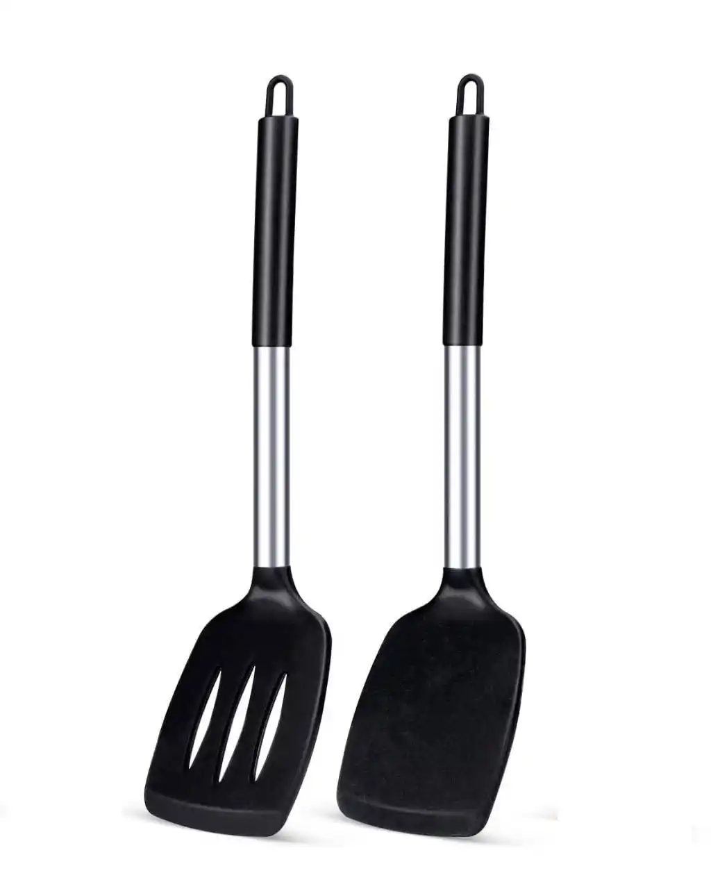 Image from Basketo: Silicone Solid Turner ,Non Stick Slotted Kitchen Spatulas ,High Heat R...
