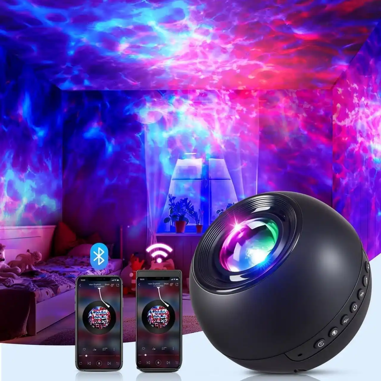 Image from Basketo: Star Projector Galaxy Light,15 Colors Night Light Projector Lights,Blu...