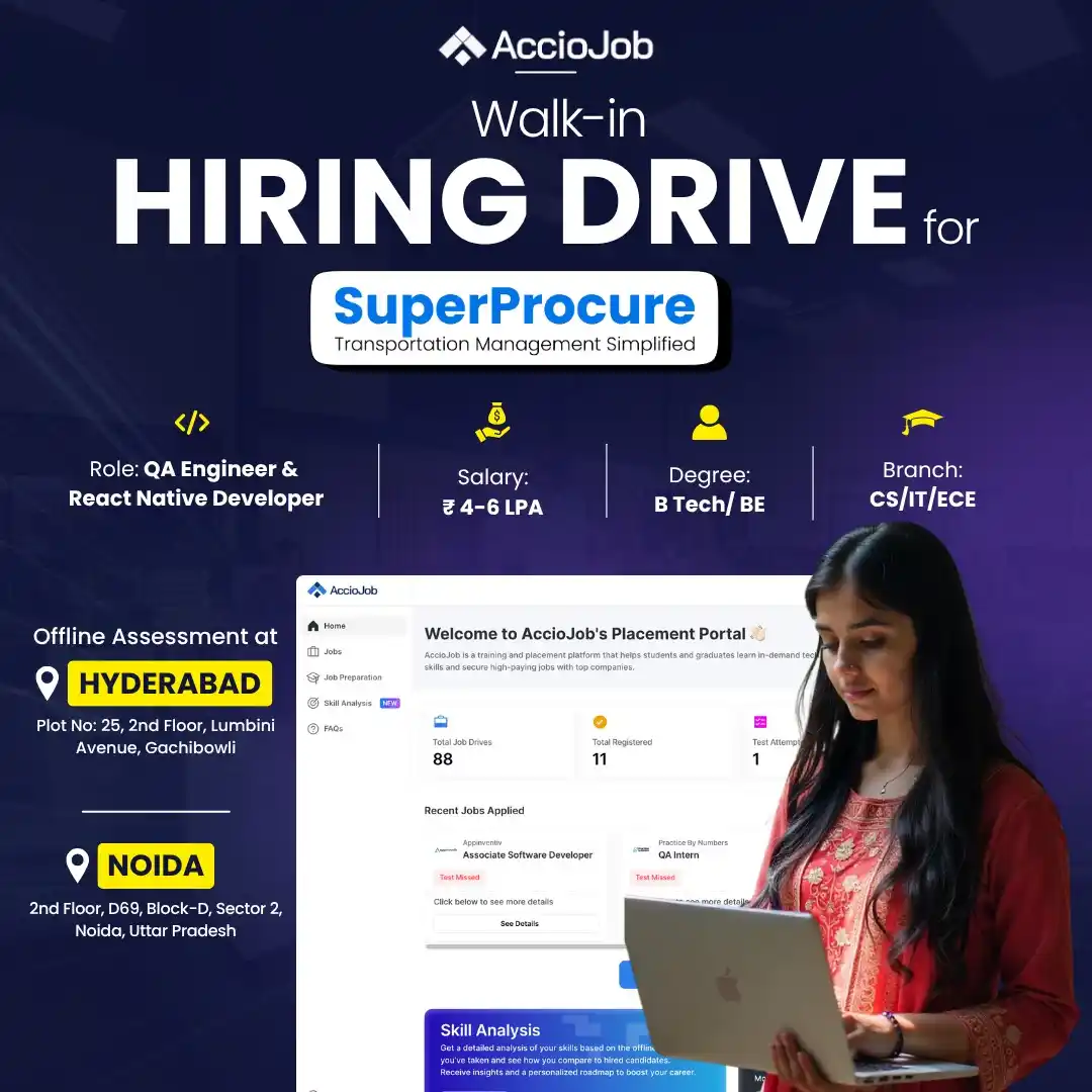 Image from Free Courses With Certificate | Udemy | Coursera | edx | Python Programming: 🚀 *Walk-in Hiring Drive Alert!* 🚀 AccioJob is back with another exci...