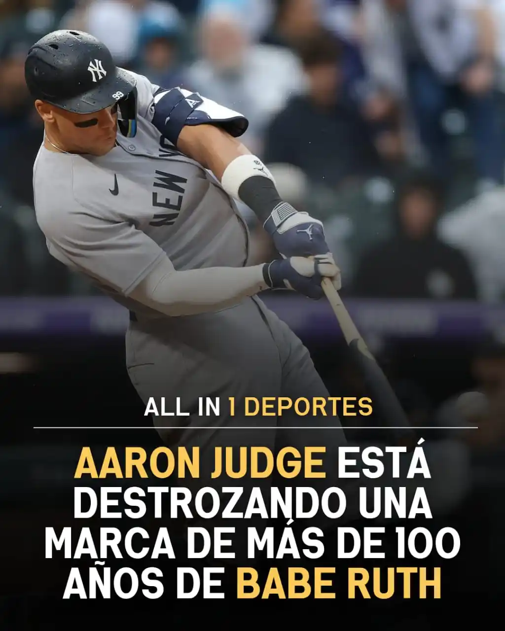 Image from All In 1 Deportes: 🔥 Aaron Judge: Más que jonrones, una amenaza constante al bate ⚾💥 T...