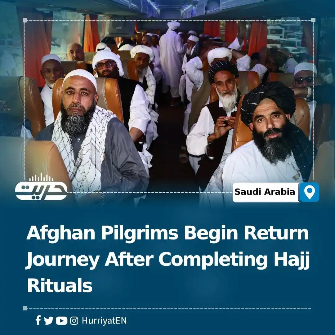 Image from Hurriyat Radio English: Afghan Pilgrims Begin Return Journey After Completing Hajj Rituals  Th...