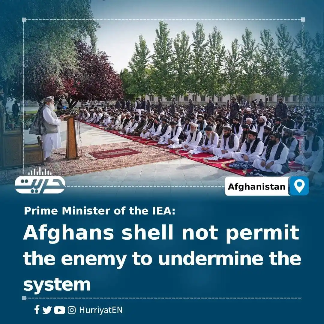 Image from Hurriyat Radio English: Afghans shell not permit the enemy to undermine the system  Following ...