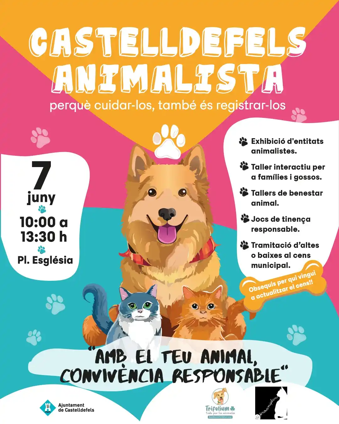 Image from Ajuntament de Castelldefels: 🐶 🐈 *Amb el teu animal, convivència responsable!* Aquest dissabte t...