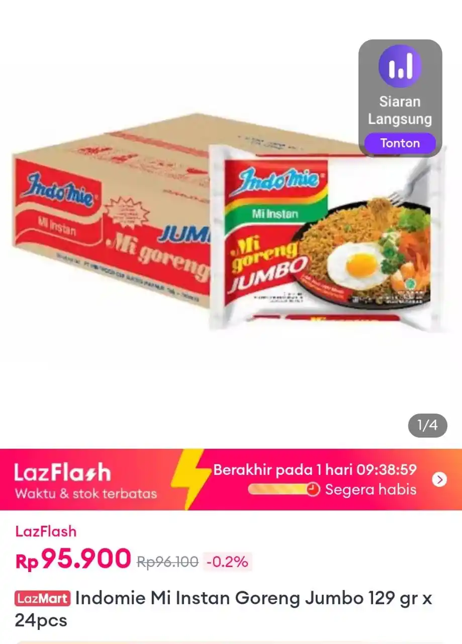 Image from INFO PROMO DISKON RACUN BELANJA | SHOPEE LAZADA TOKOPEDIA BLIBLI TIKTOK HIDDEN GEMS DAGET SHOPEE THR: CEPETTT INDOMIE 24PCS https://s.lazada.co.id/s.ZYV01m?cc...