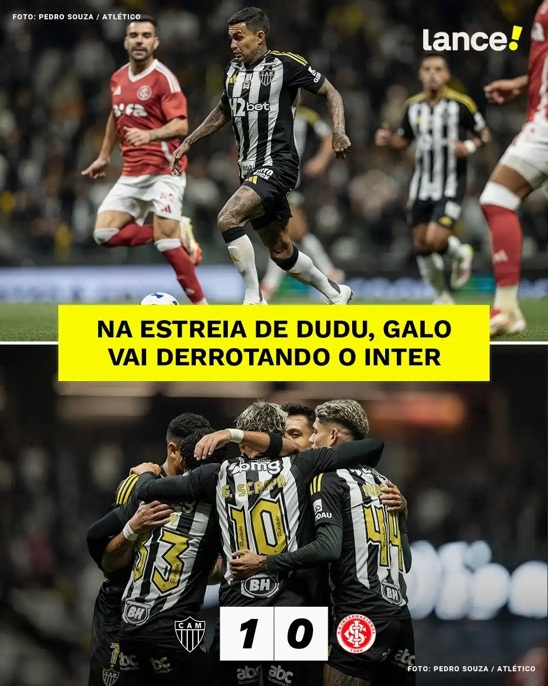 Image from Lance!: Com gol contra de Vitão, o Galo saiu em vantagem no primeiro tempo! 🐓...