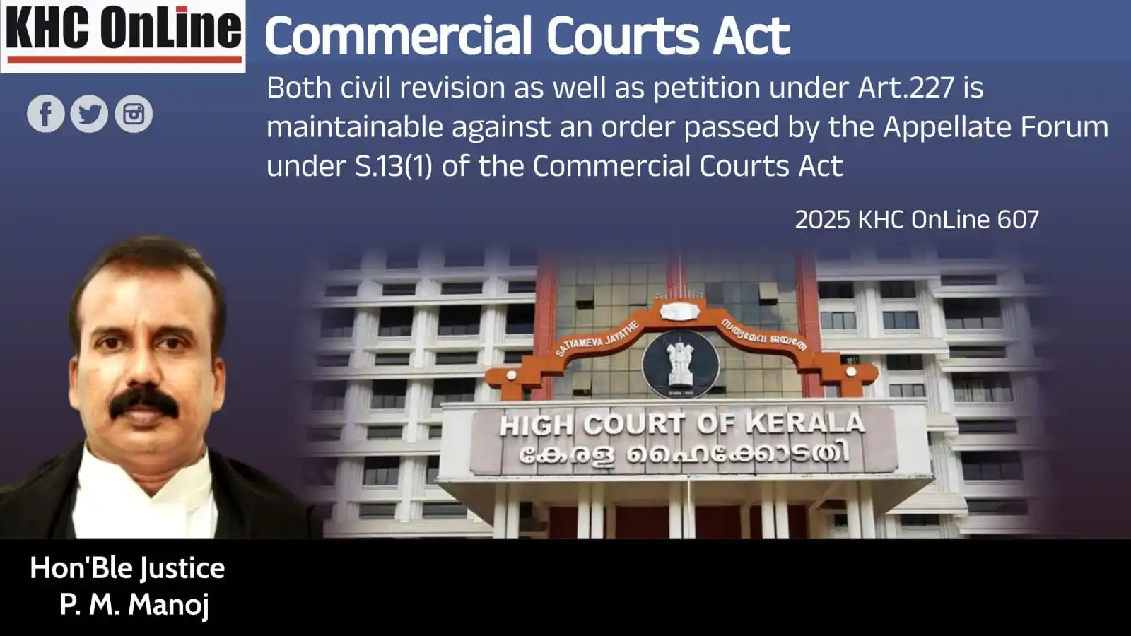 Image from KHC: 🔻Commercial Courts Act - Both civil revision as well as petition unde...