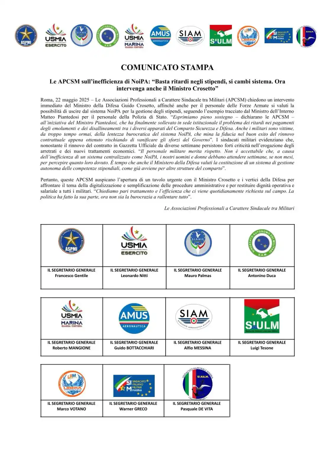 Image from Sindacato Nazionale Marina: 📣 Comunicato Congiunto: Le APCSM sull’inefficienza di NoiPA: “Basta r...